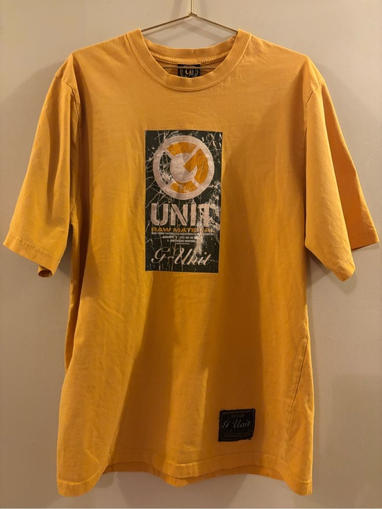G-Unit Other - Vintage Y2K G-Unit Raw Material Heavyweight Graphic T-Shirt Yellow 50 Cent, Sz L